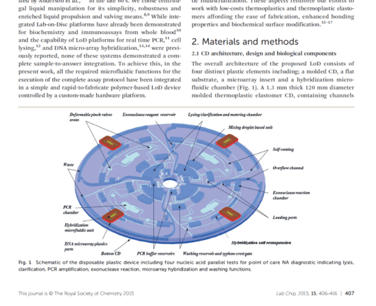 2015 LOC paper From cellular lysis to microarray detection, an integrated thermoplastic elastomer (TPE) point of care Lab on a Disc