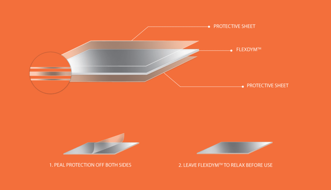 Flexdym handling instructionsFlexdym microfluidic device image orangeFlexdym roll orange | Eden Tech